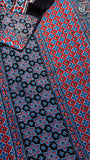 Blue Red & Black Mulmul Cotton Saree
