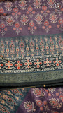 Purple & Green Printed Tussar Silk Saree