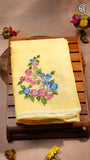 Yellow Embroidery Kota Doria Summer Cotton Saree