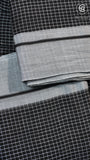 Black & Silver Checkered Handloom Narayanpet Cotton Saree
