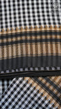 Black and White Checkered Handloom Narayanpet Silk Cotton Saree