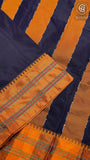 Burgundy & Yellow  Handloom Narayanpet Silk Cotton Saree