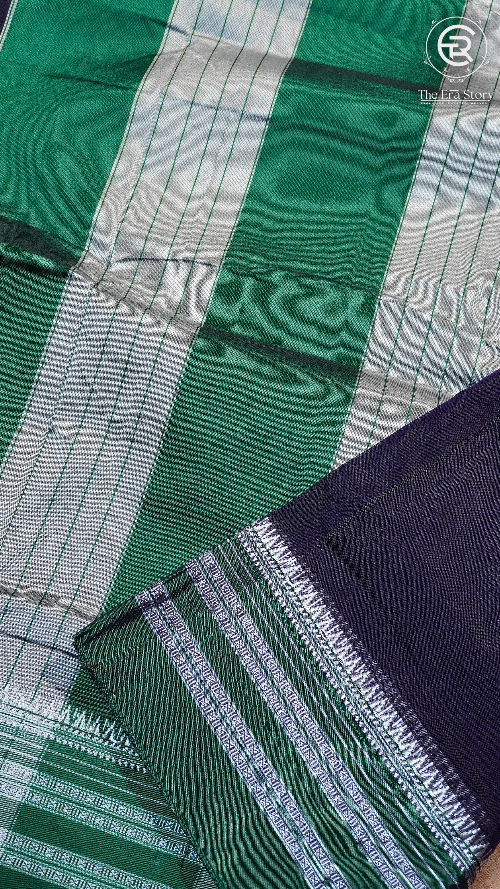 Violet & Green Handloom Narayanpet Cotton Saree