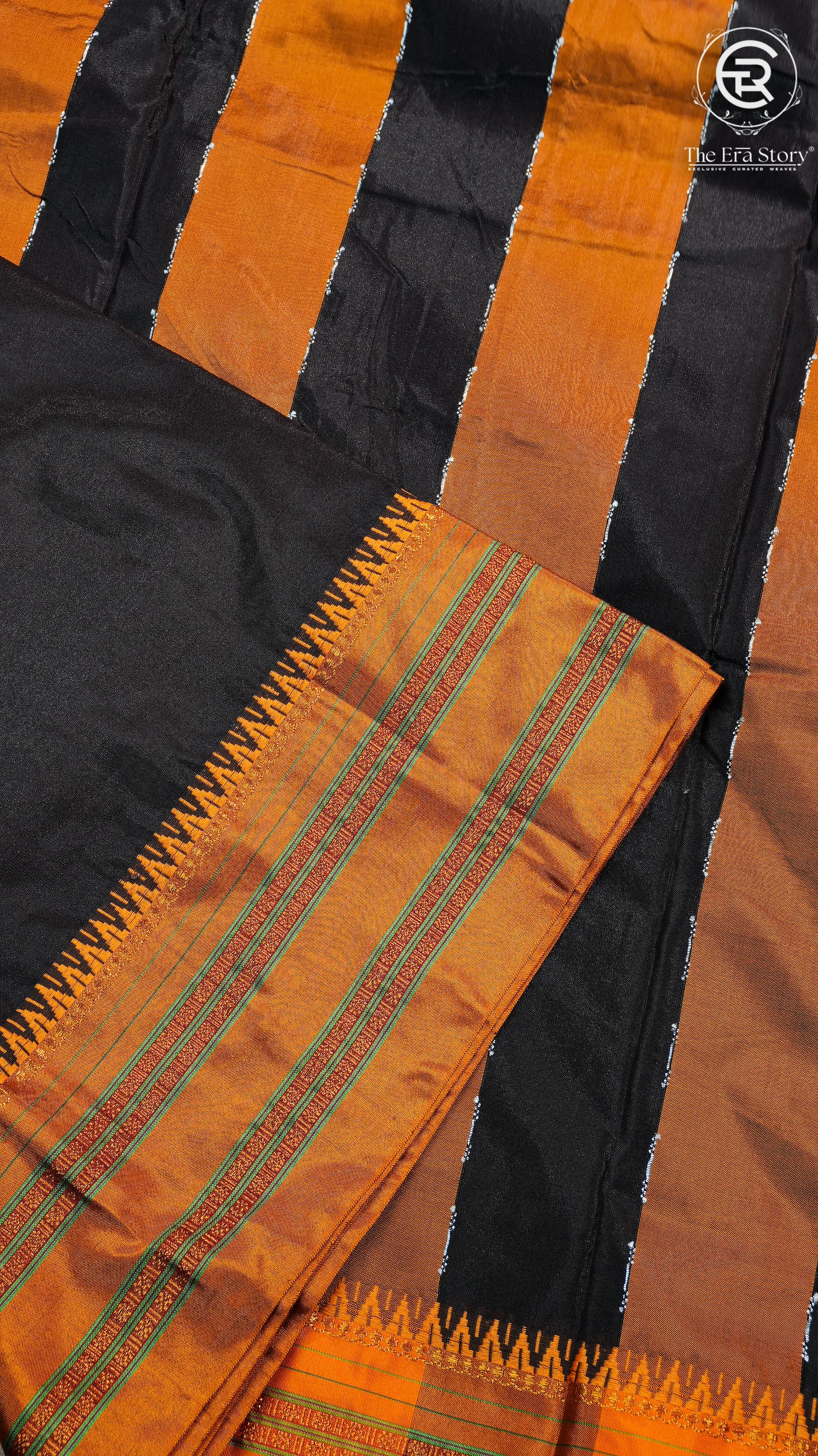 Black & Yellow Handloom Narayanpet Cotton Saree