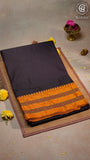 Eggplant Violet & Yellow Handloom Narayanpet Cotton Saree