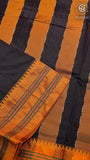Eggplant Violet & Yellow Handloom Narayanpet Cotton Saree