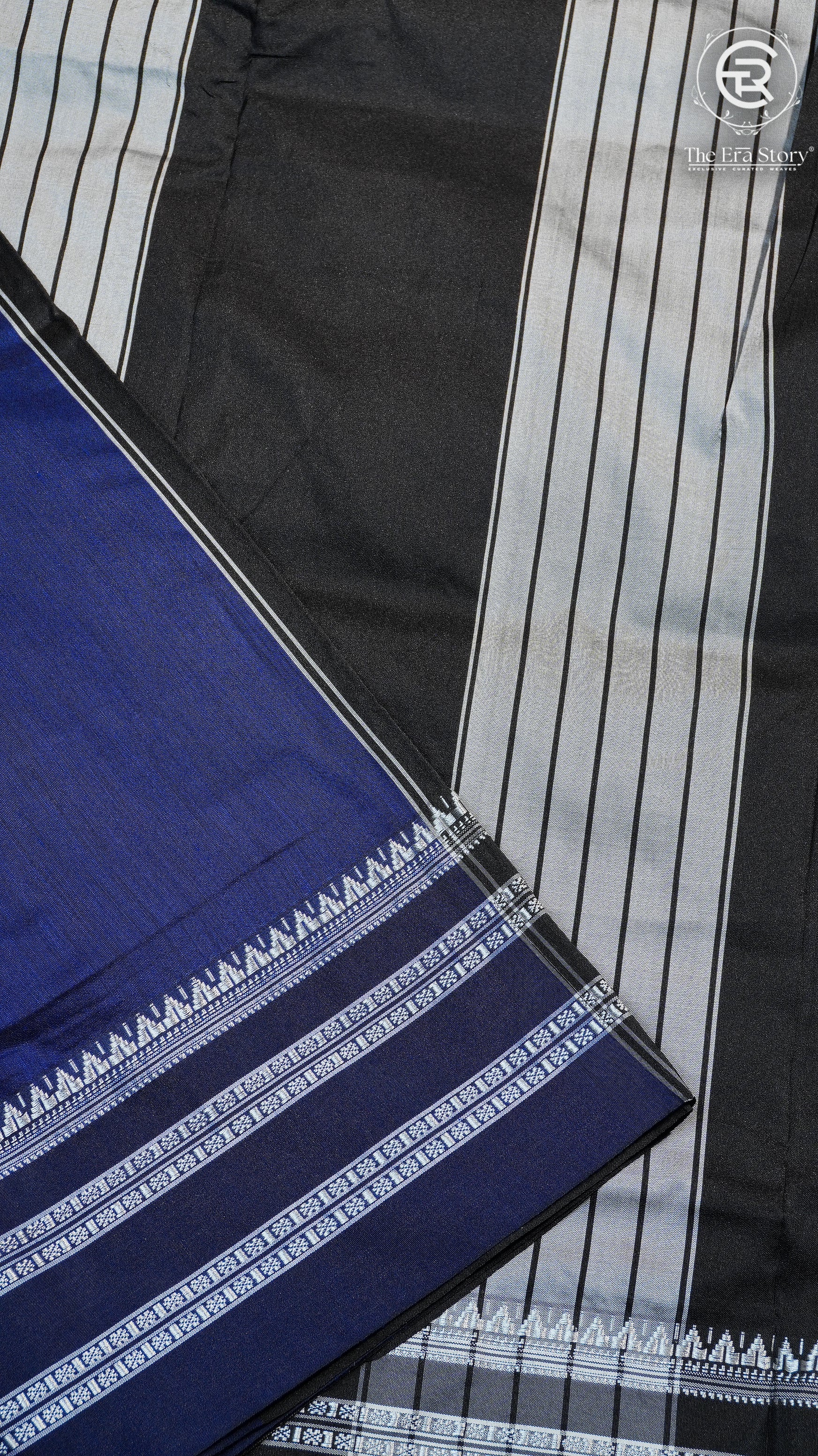 Blue & Black Handloom Narayanpet Cotton Saree