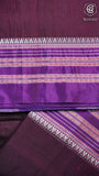 Burgundy & Navy Blue  Handloom Narayanpet Cotton Saree