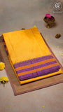 Yellow & Violet Handloom Narayanpet Cotton Saree
