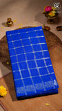 Blue Line Patterned Peacock Sungadi Pure Cotton Saree