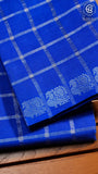 Blue Line Patterned Peacock Sungadi Pure Cotton Saree