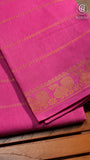 Pink Line Patterned Sungadi Pure Cotton Saree