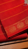 Red Peacock Sungadi Pure Cotton Saree