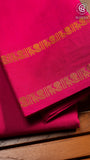Pink Line Patterned Peacock Sungadi Pure Cotton Saree