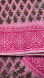 Pink Floral Kota Doria Summer Cotton Saree