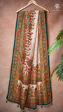 Green & Beige Festive Crepe Banarasi Silk Saree