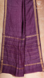 Purple Geometric Handblocked Pure Maheshwari Cotton Sarees