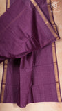 Purple Geometric Handblocked Pure Maheshwari Cotton Sarees