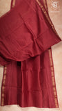 Red Geometric Handblocked Pure Maheshwari Cotton Sarees