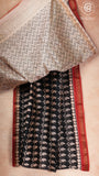 Red & Beige Mango Leaf Handblocked Pure Maheshwari Cotton Sarees