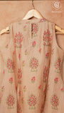Beige Red Floral Mogra Chanderi Ready-to-Wear Kurti
