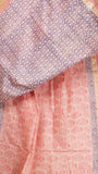 Mild Pink Floral Handblocked Pure Maheshwari Cotton Sarees