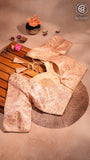 Beige, Pink and Gold Floral Designer Silk Blouse