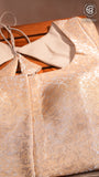 Beige and Gold Floral Designer Silk Blouse
