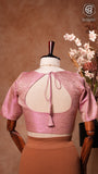 Rich Pink & Gold Floral Designer Silk Blouse