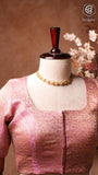 Rich Pink & Gold Floral Designer Silk Blouse