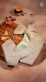 Pastel Green & Gold Zig Zag Patterned Designer Silk Blouse