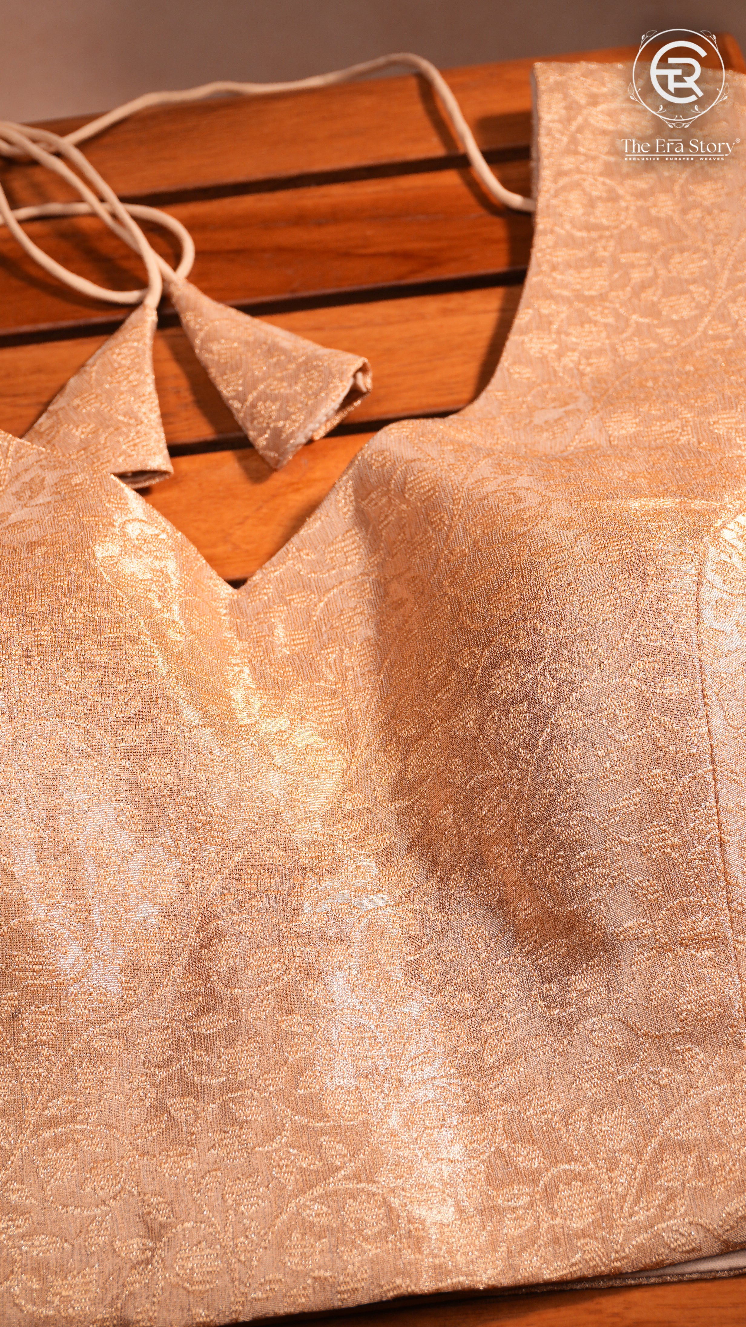 Rich Gold Floral Designer Sleeveless Silk Blouse