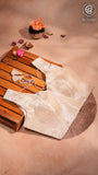 Beige & Gold Floral Sleeveless Designer Silk Blouse