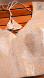 Beige & Gold Floral Sleeveless Designer Silk Blouse