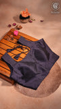Navy Blue Sleeveless Silk Blouse