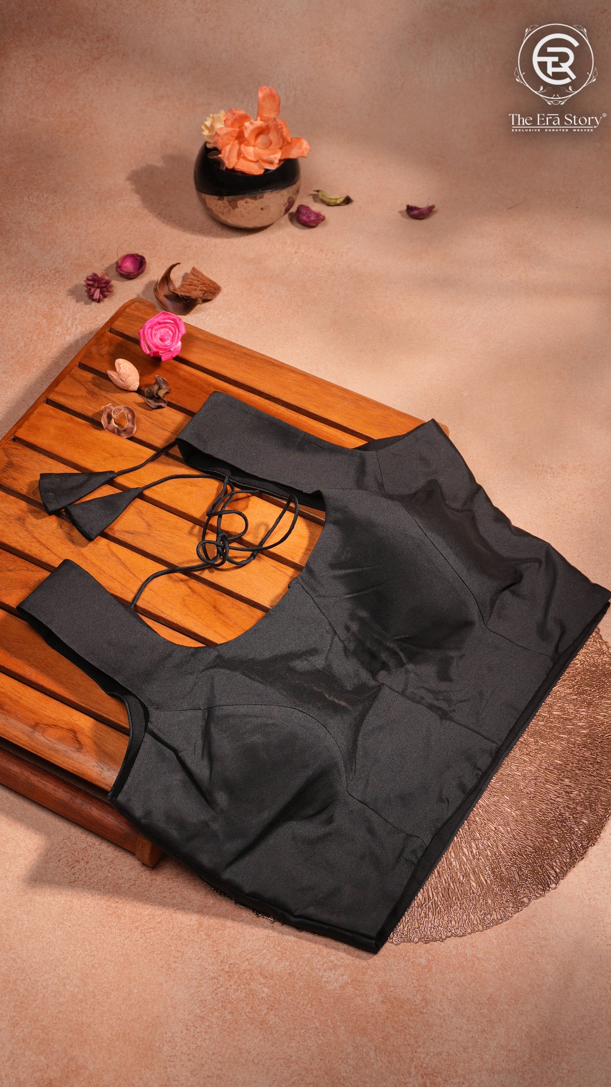 Black Sleeveless Silk Blouse