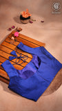 Royal Blue Sleeveless Silk Blouse