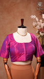 Purple Pink Multi Shade Raw Silk Blouse