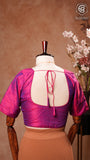 Purple Pink Multi Shade Raw Silk Blouse