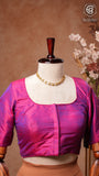 Purple Pink Multi Shade Raw Silk Blouse