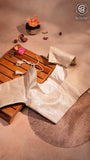 Rich Silver and Gold Floral Designer Silk Blouse