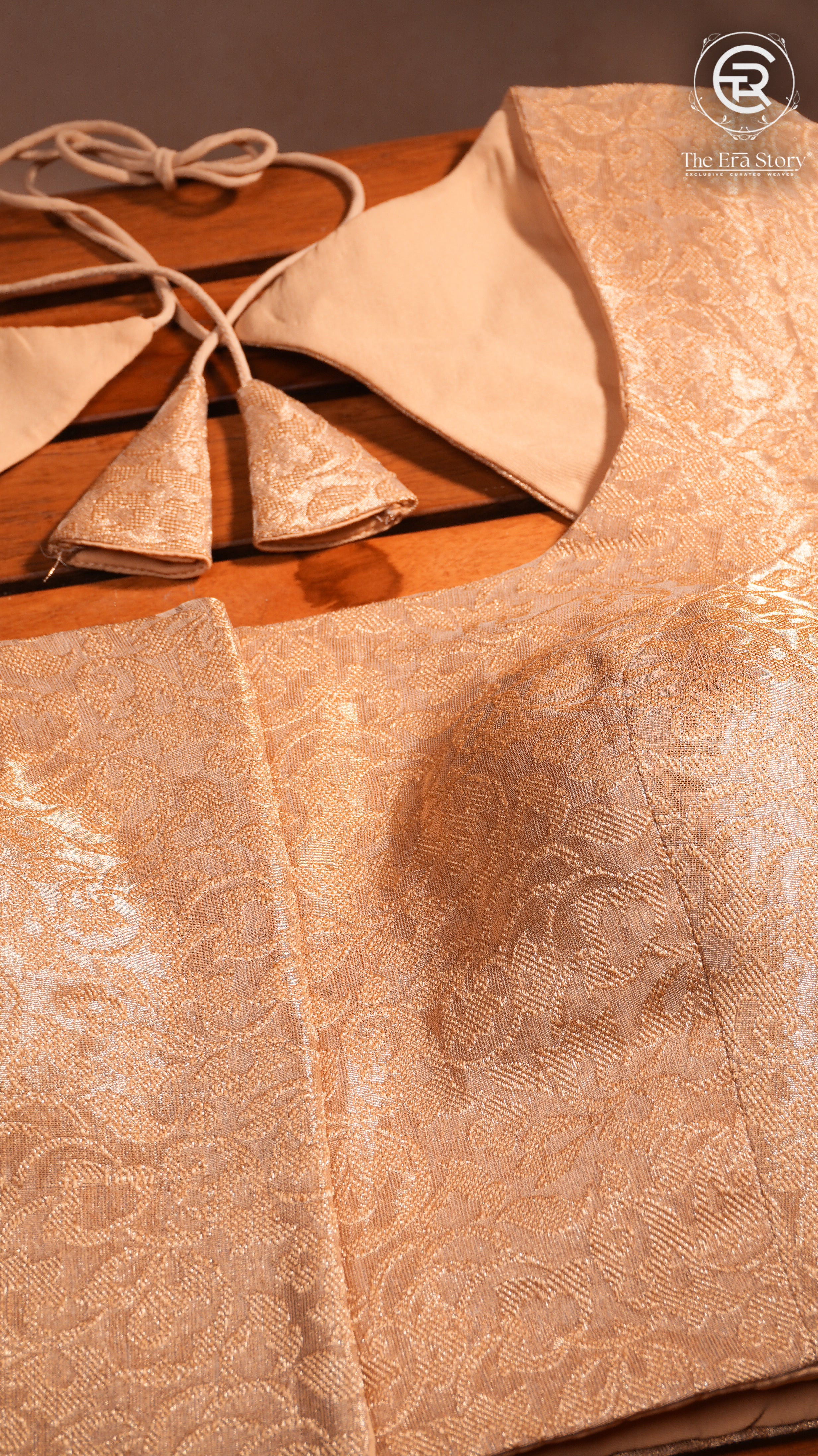 Rich Gold Floral Designer Silk Blouse