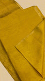Yellow Handloom Pure Zari Tissue Maheshwari Silk Saree