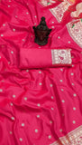 Bright Pink Meenakari Peacock Paithani Soft Silk Sarees