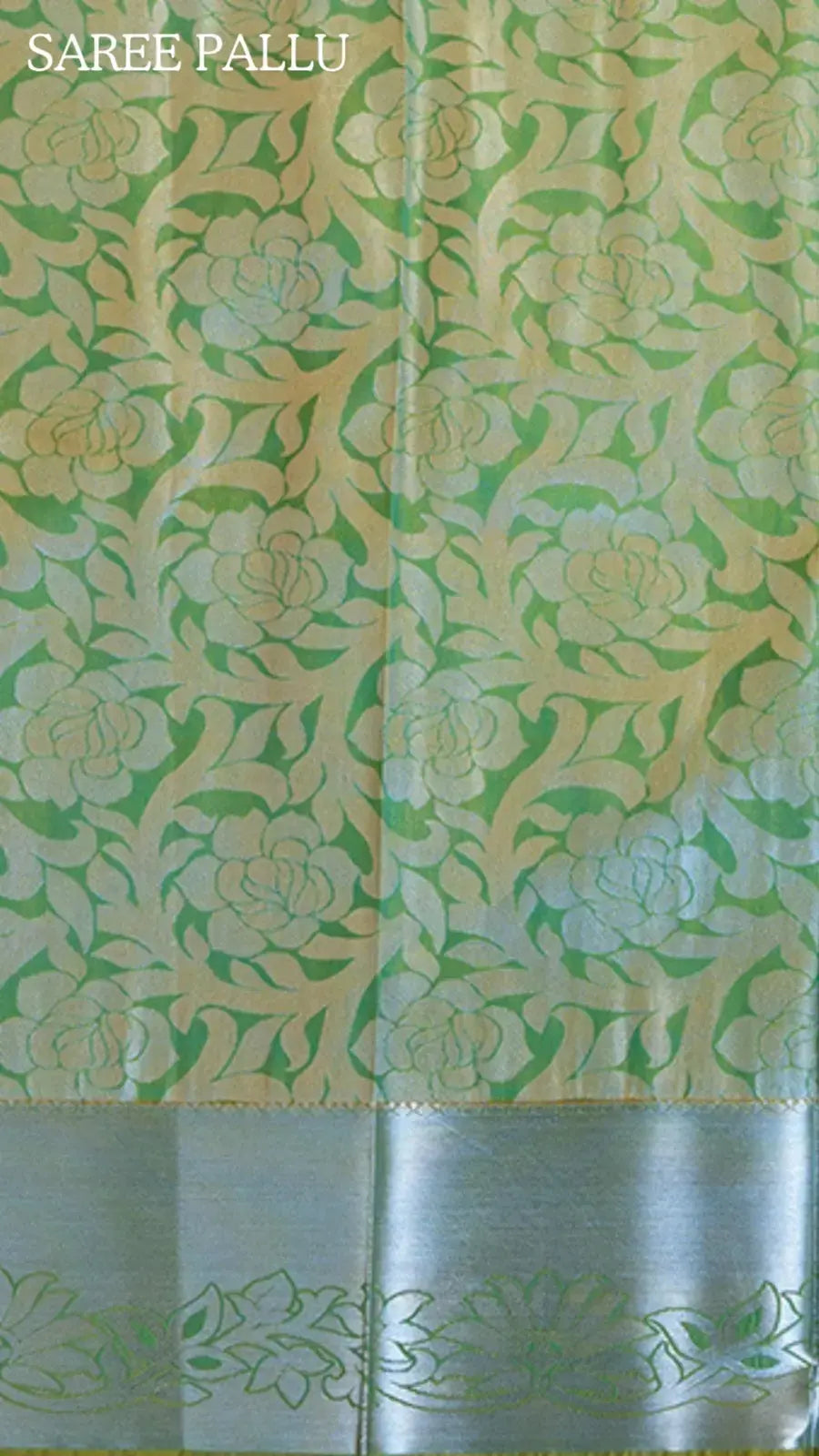 Sage Green and Yellow Festive Silk Silver Zari Woven Multi Shade Floral Patterned Kanchipuram Saree